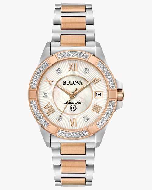 Bulova Marine Star Women's Diamond Crystal Stainless Watch | Bulova